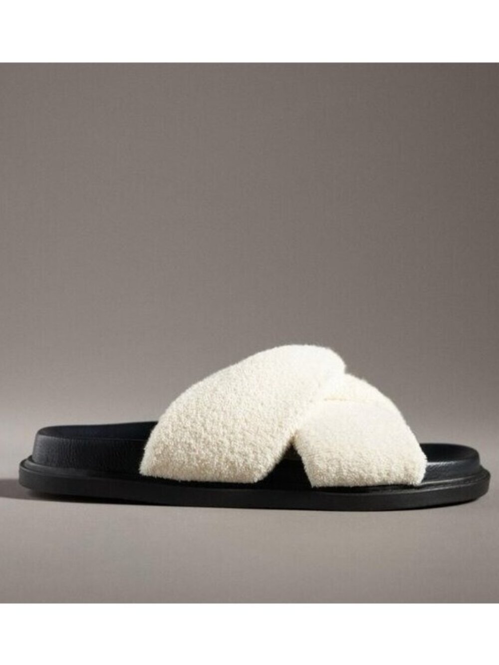 🛍 Anthropologie Meave Terry Slide Sandal in Ivory Size 7